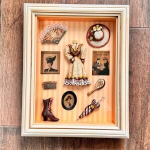 Victorian Shadowbox 3D by Arister Gifts Gilded Age Diorama Fan Parisol Absinthe